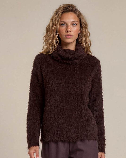 Top - Nico Fluffy Chenille | Bruin