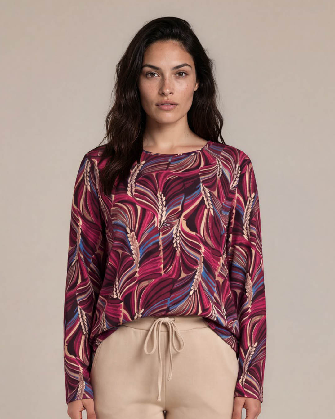 Top - Sisi Feather Line-FB | Bordeaux