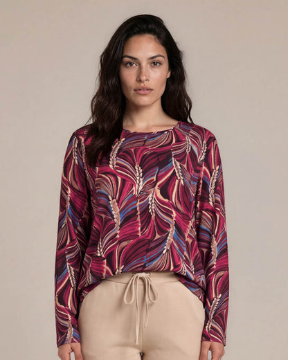 Top - Sisi Feather Line-FB | Bordeaux