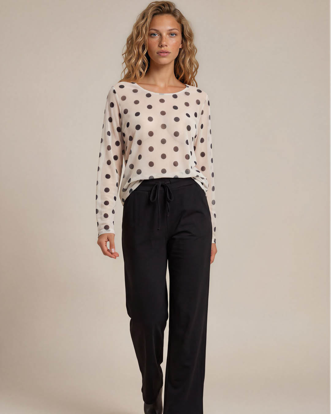 Top - Mona Tule nop | Zwart