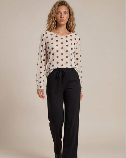 Top - Mona Tule nop | Zwart