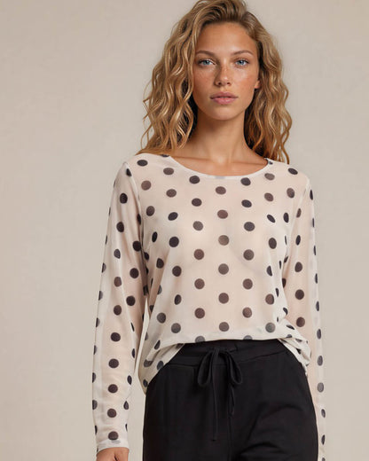 Top - Mona Tule nop | Zwart