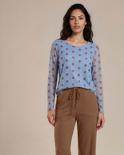 Top - Mona Tule nop | Licht-Blauw