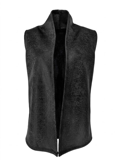 Gilet - Londy Leather Look | Zwart