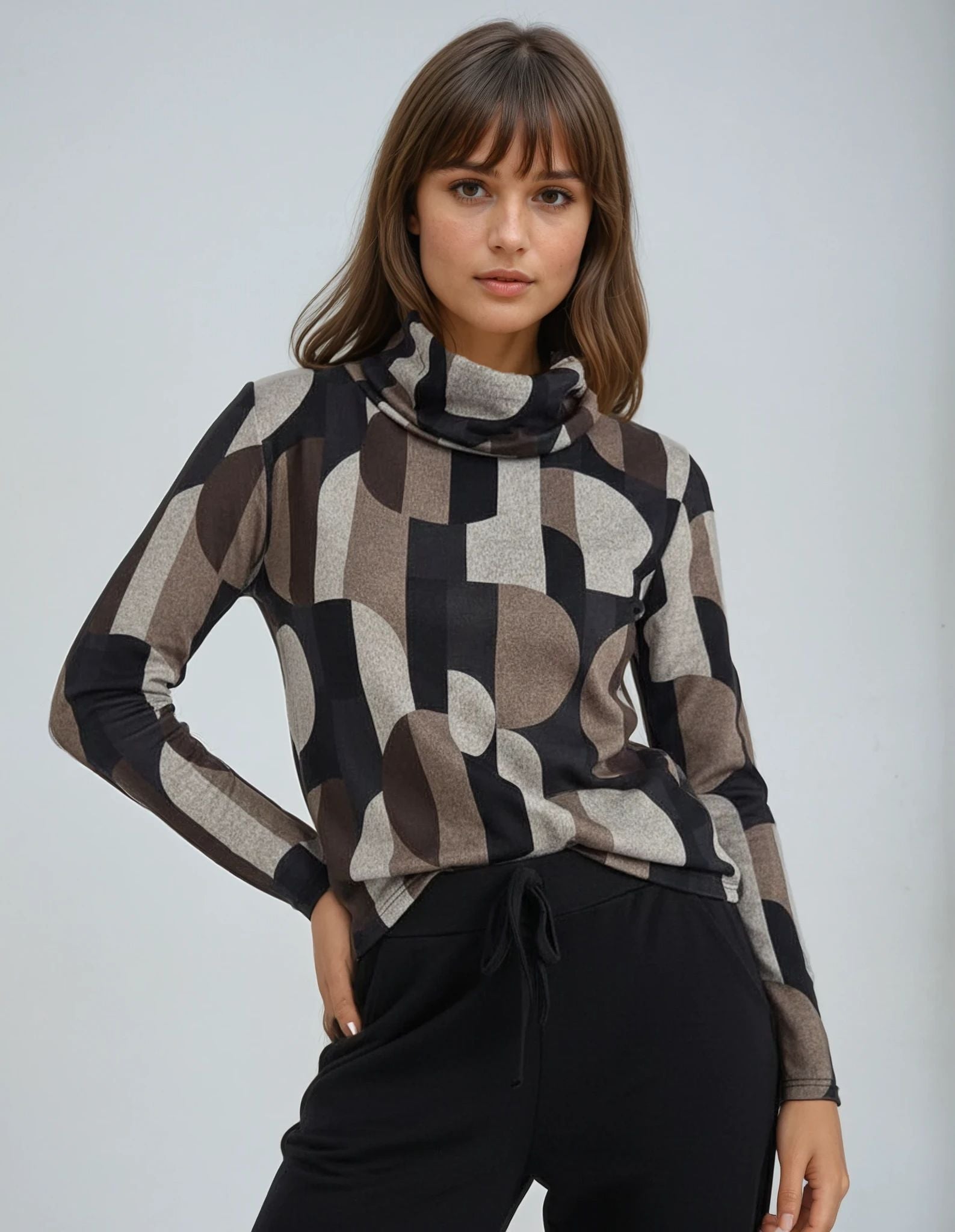 Top - Nico Moon-FB | Zwart Tops & Blouses