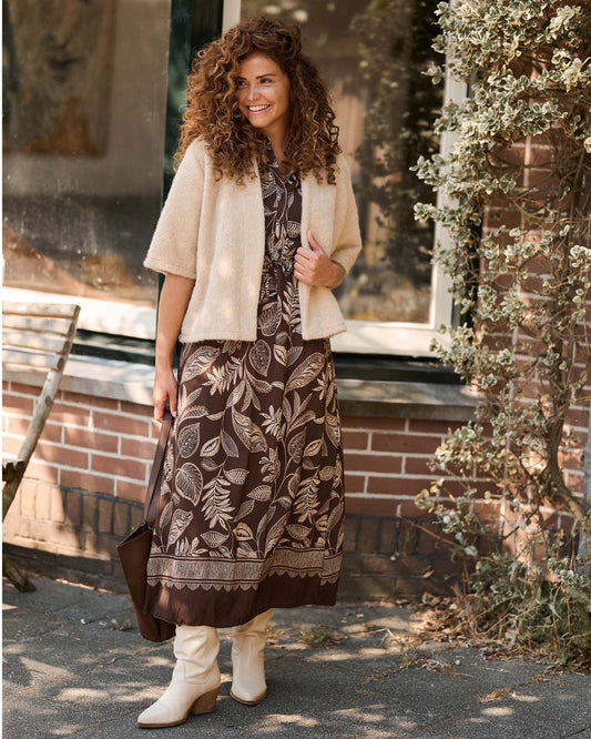 Jurk - Lalia Blad rand | Bruin