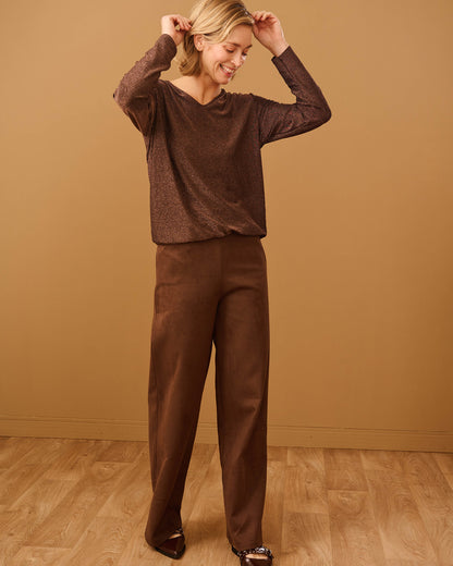 Bentha - Uni Suedine | Bruin Broeken