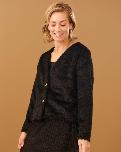 Vest - Reina Beaver | Zwart Vesten & Truien